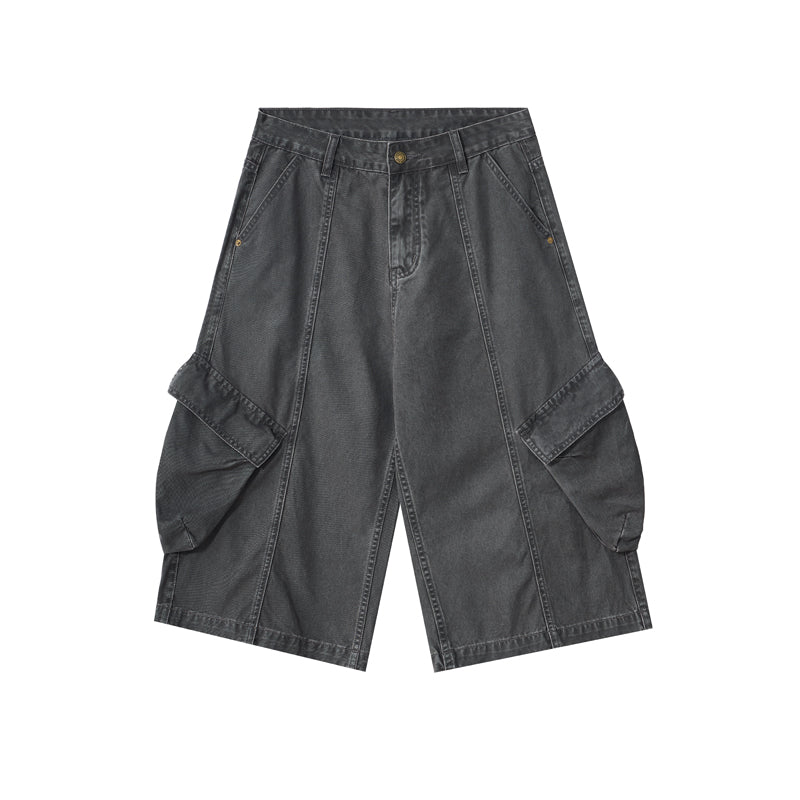 Dark Gray Cargo Cropped Pants