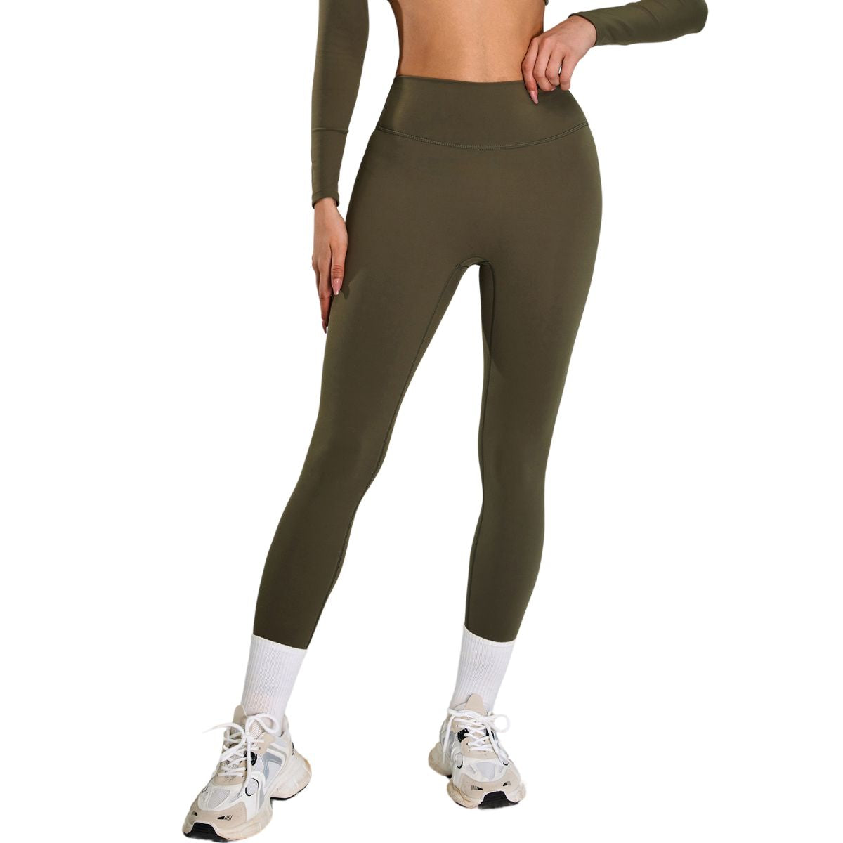 Solid Color Quick-Dry Running Leggings