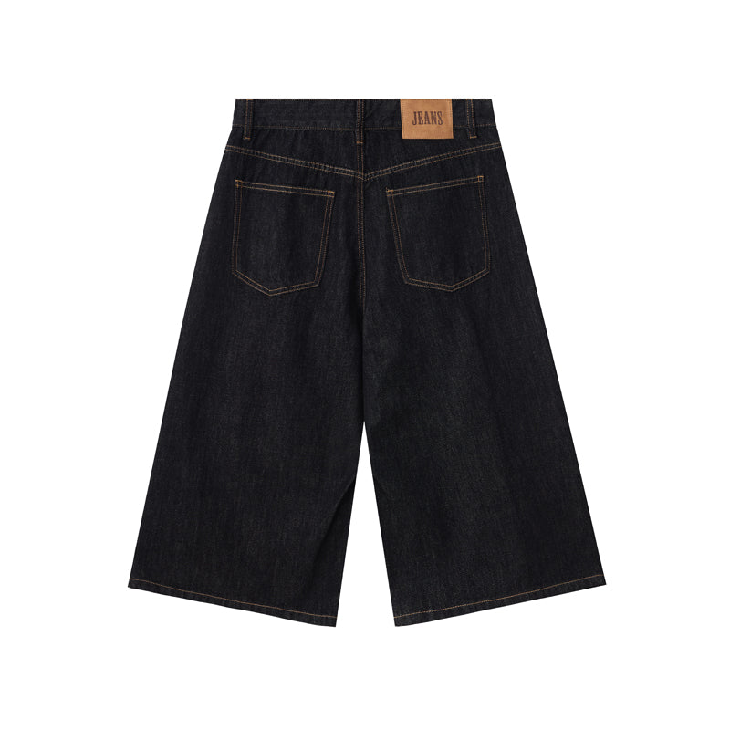 Black Selvedge Denim Cropped Pants