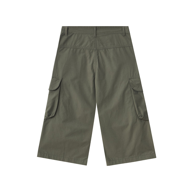 Straight Leg Cargo Cropped Pants