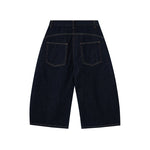 Barrel-Leg Selvedge Denim Cropped Pants