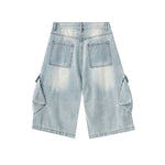 Baggy Cargo Denim Cropped Pants