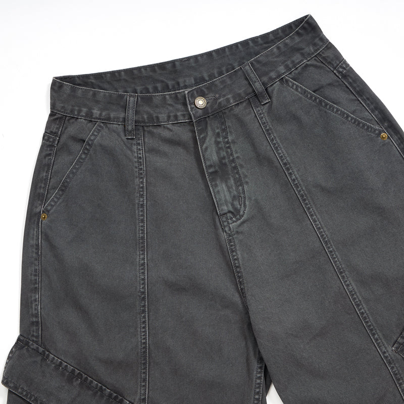 Dark Gray Cargo Cropped Pants