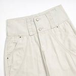 Beige Oversized Cargo Cropped Pants