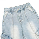 Baggy Cargo Denim Cropped Pants