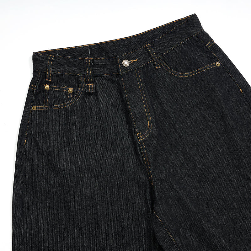 Black Selvedge Denim Cropped Pants