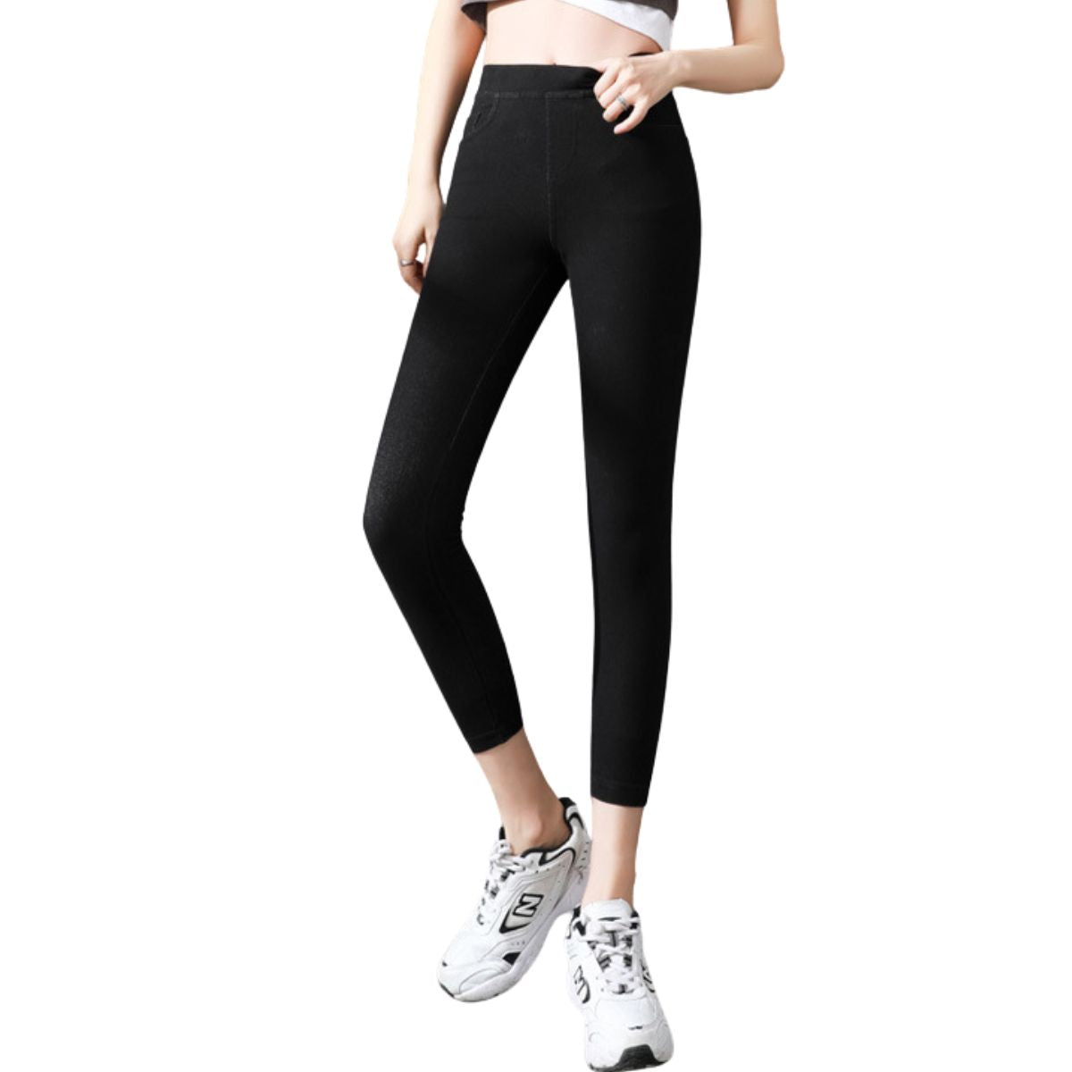 Slim Fit High-Waisted Capri Jeggings