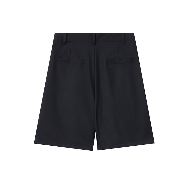 Double Pleat Relaxed Fit Bermuda Shorts