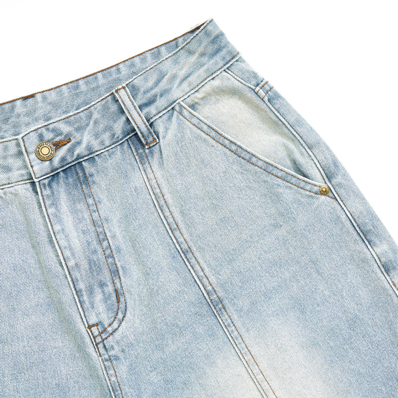 Baggy Cargo Denim Cropped Pants