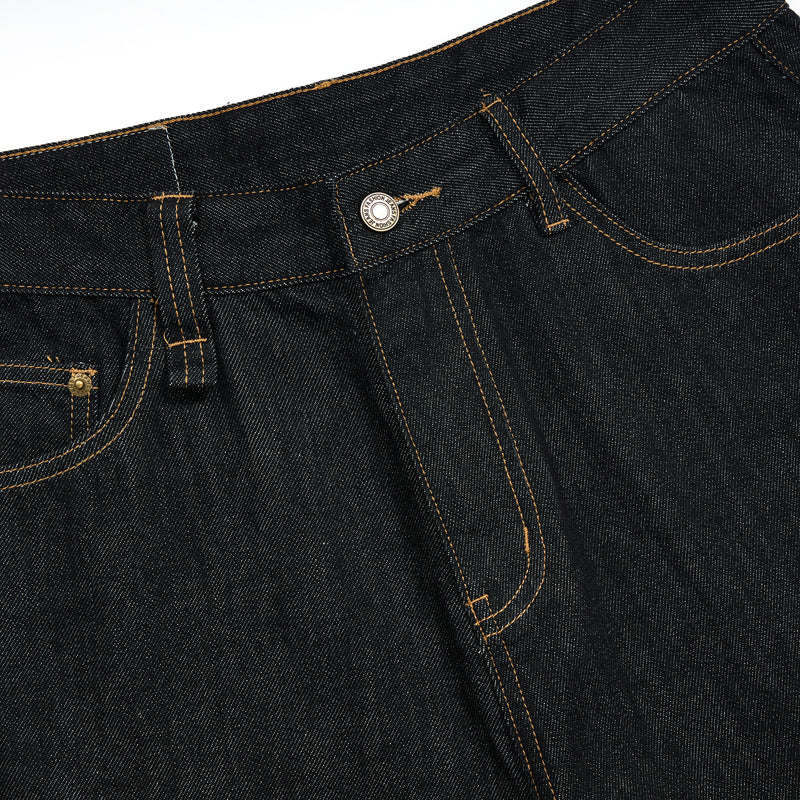 Black Selvedge Denim Cropped Pants