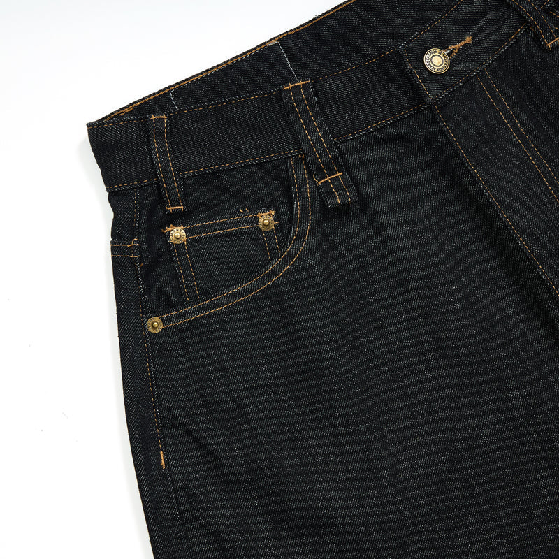 Black Selvedge Denim Cropped Pants