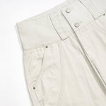 Beige Oversized Cargo Cropped Pants