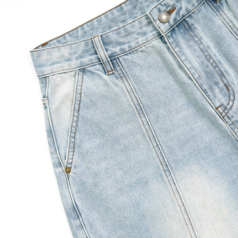 Baggy Cargo Denim Cropped Pants