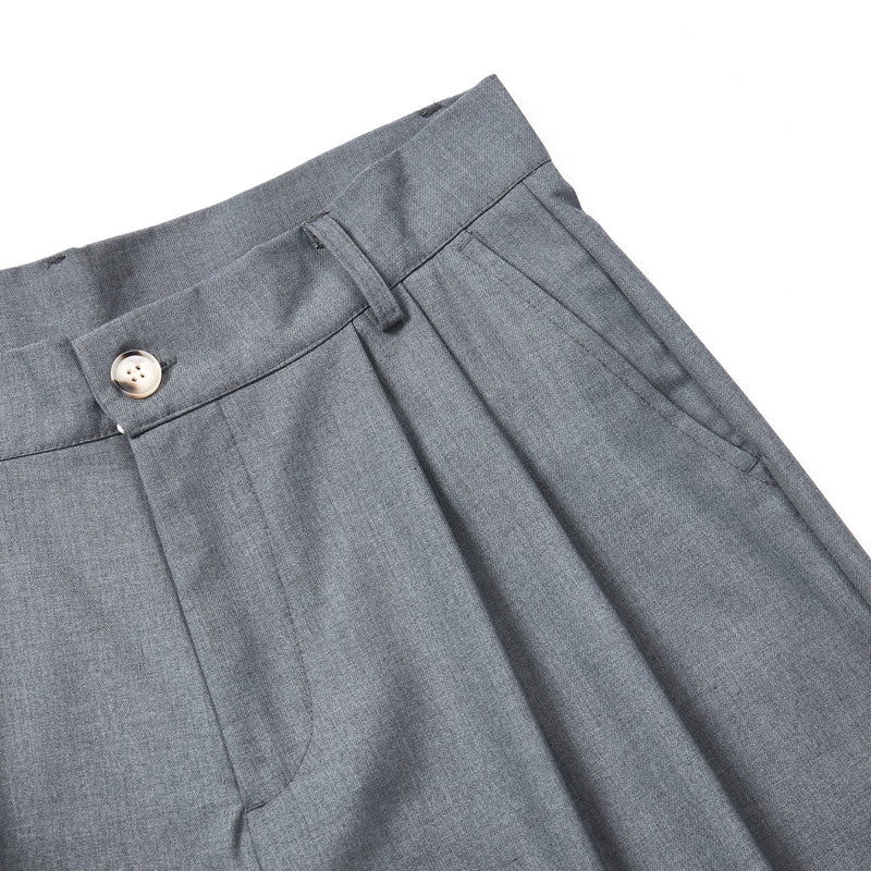 Double Pleat Relaxed Fit Bermuda Shorts