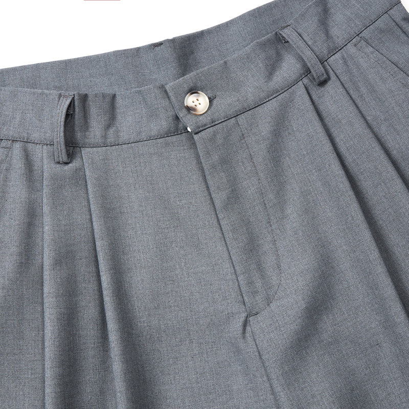 Double Pleat Relaxed Fit Bermuda Shorts