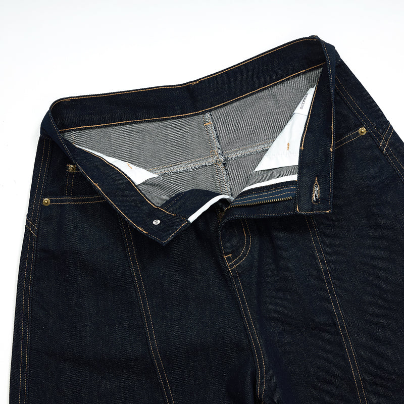 Barrel-Leg Selvedge Denim Cropped Pants