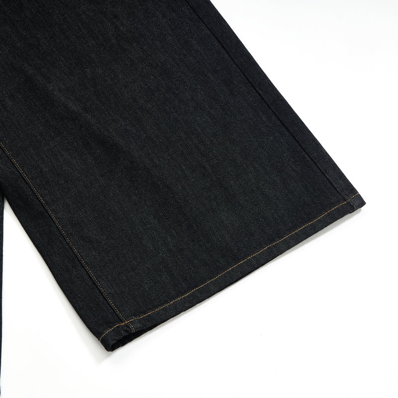 Black Selvedge Denim Cropped Pants