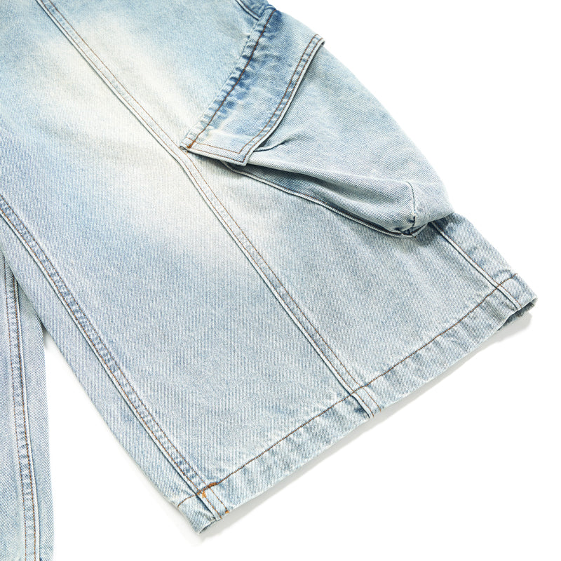 Baggy Cargo Denim Cropped Pants