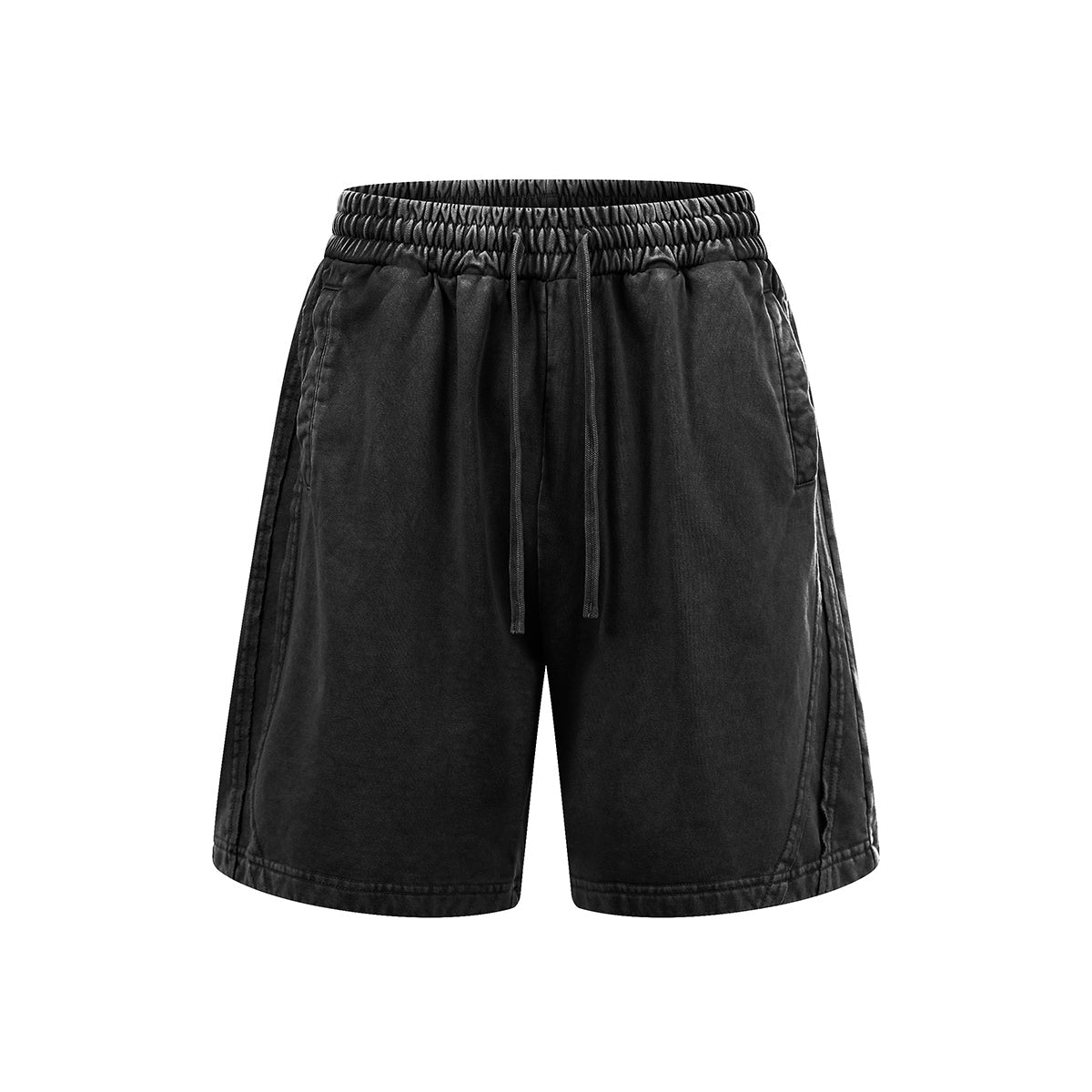 Distressed Patchwork Raw Edge Shorts