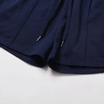 Women's Solid Pleated Cotton Shorts