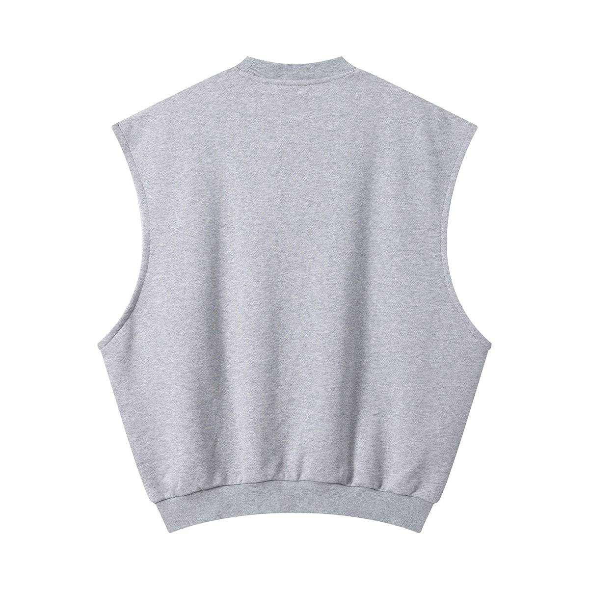 Sleeveless Boxy Fit Crewneck Sweatshirt Vest