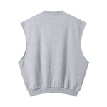 Sleeveless Boxy Fit Crewneck Sweatshirt Vest