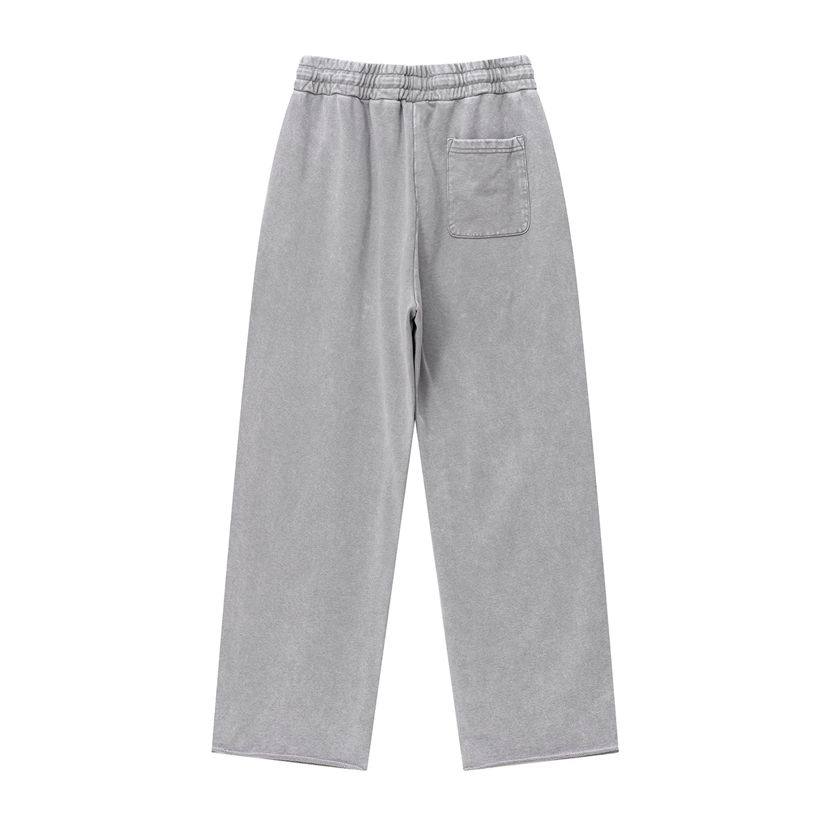 Washed Raw Hem Distressed Trousers