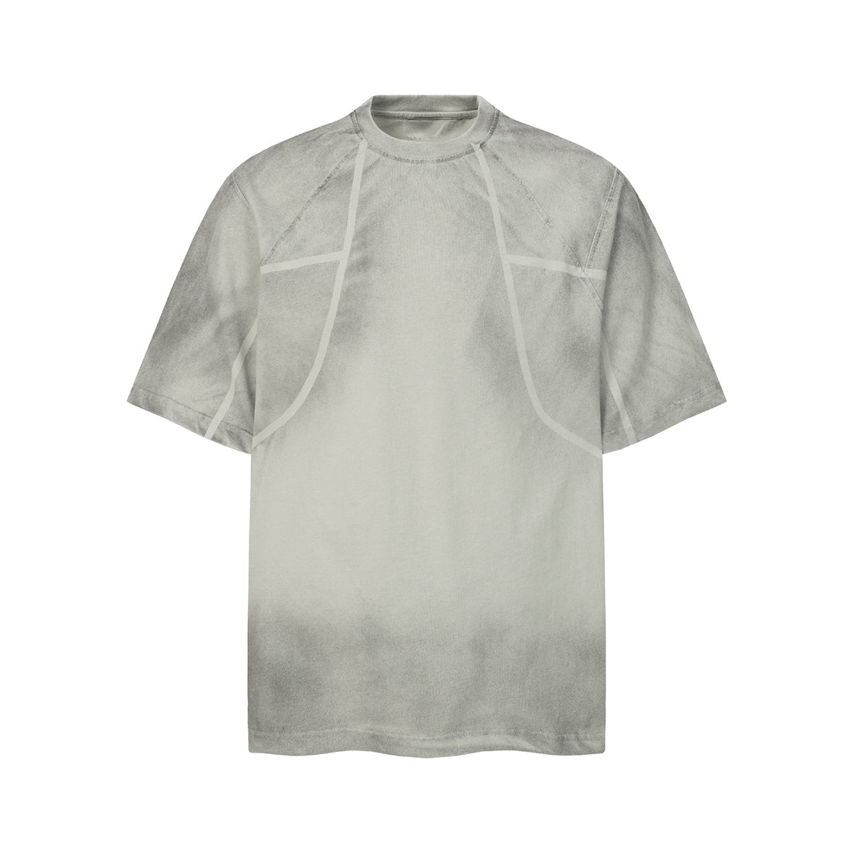 Structured Seams Minimalist Gradient Contemporary Design Tee