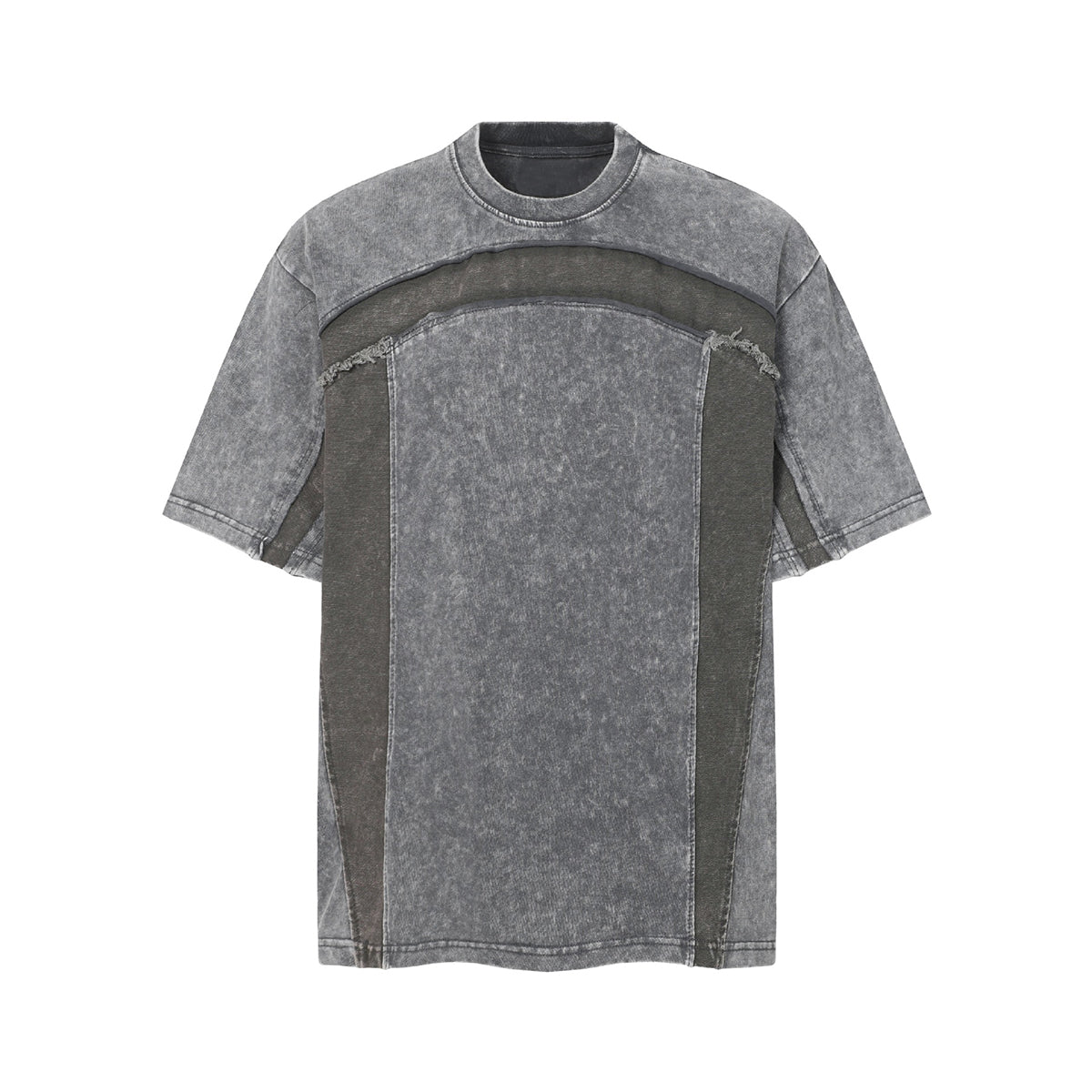 Patchwork Vintage Washed Short Sleeve Cotton Tee