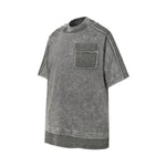 Vintage Washed Patchwork Short Sleeve Chest Pocket Tee