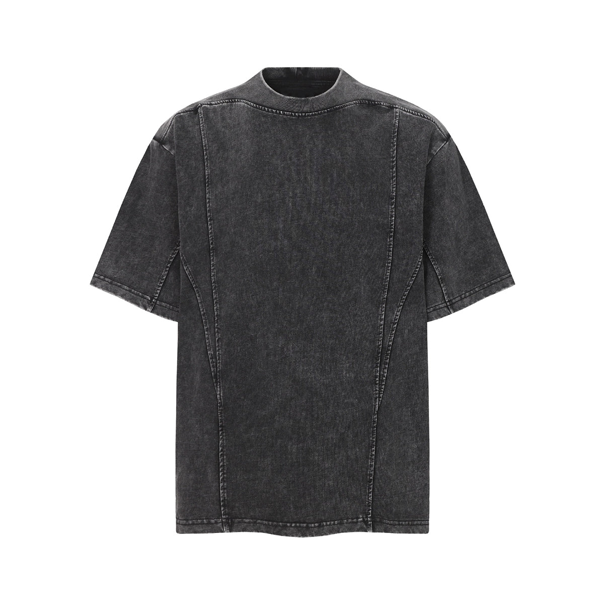 Vintage Washed Distressed Short Sleeve Panel Design Tee