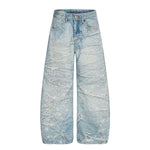 Rhinestone Lightning Bolt Vintage Wide Denim