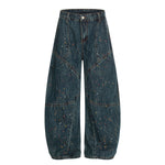Paint Splatter American High Street Wide Denim