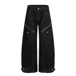 Structured Wide Leg Heavy Stitch Denim