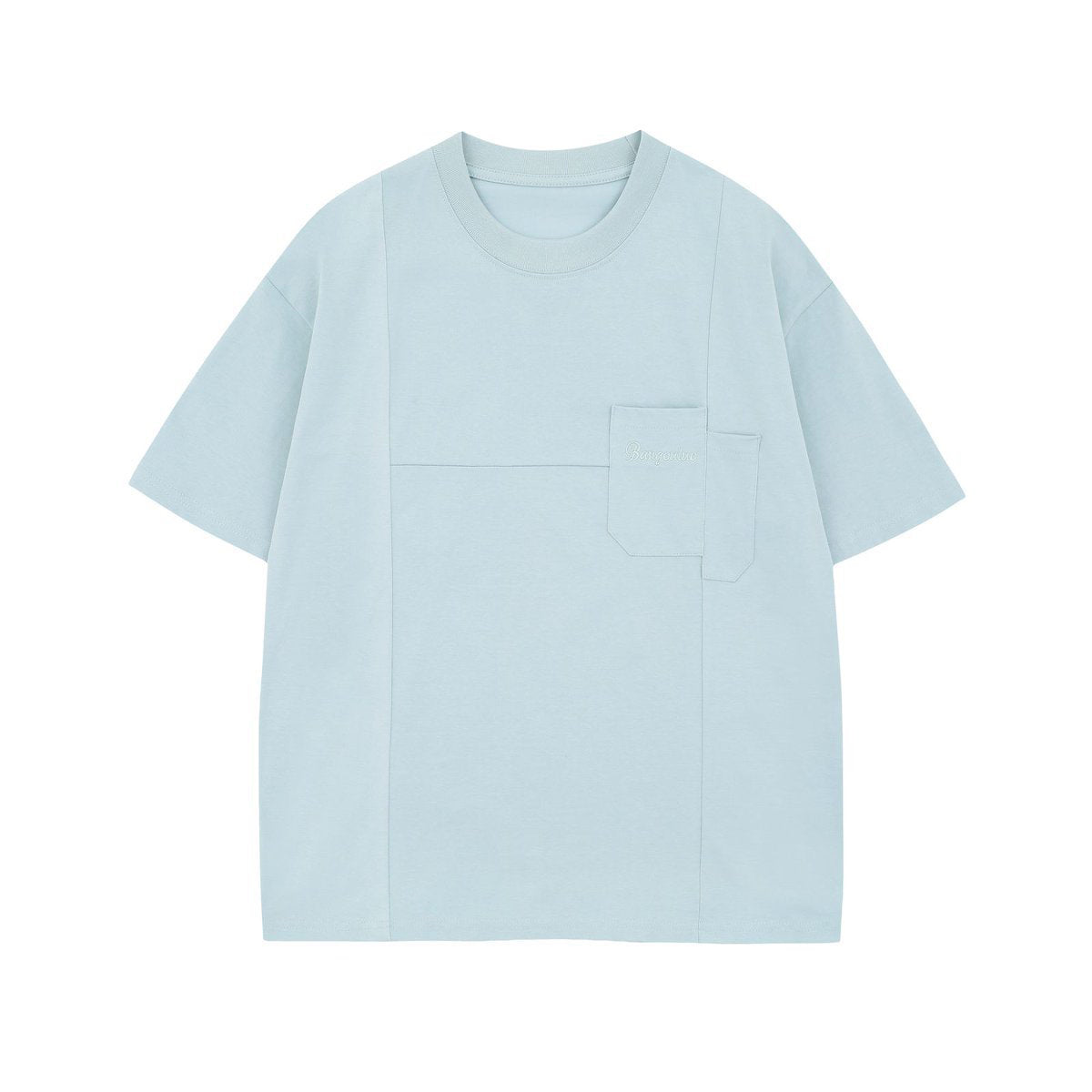 Minimalist Deconstructed Pocket Oversized Crew Tee