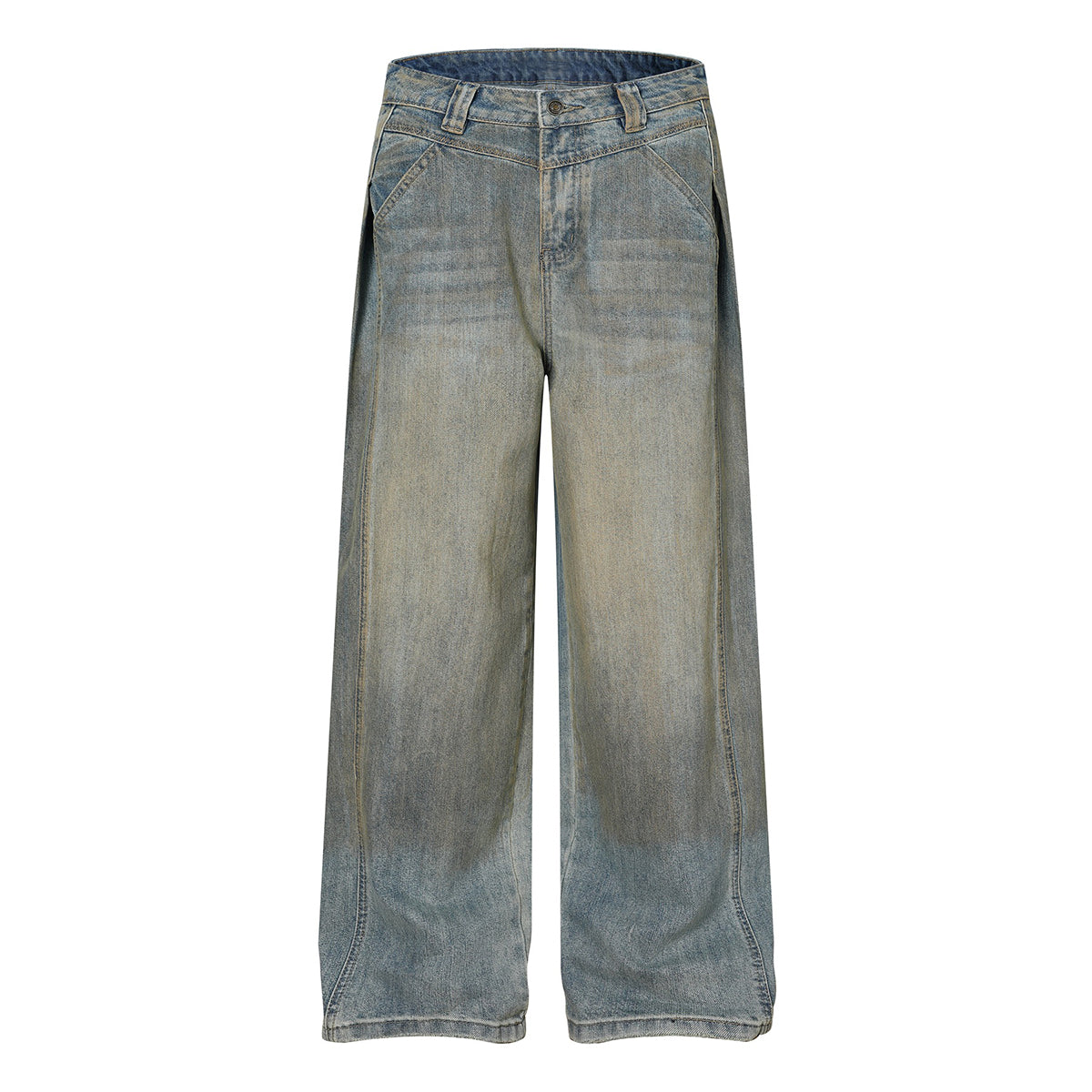 Vintage Distressed Washed Wide Jeans