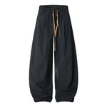 Vintage Plaid Wide Leg Relaxed Drawstring Pants