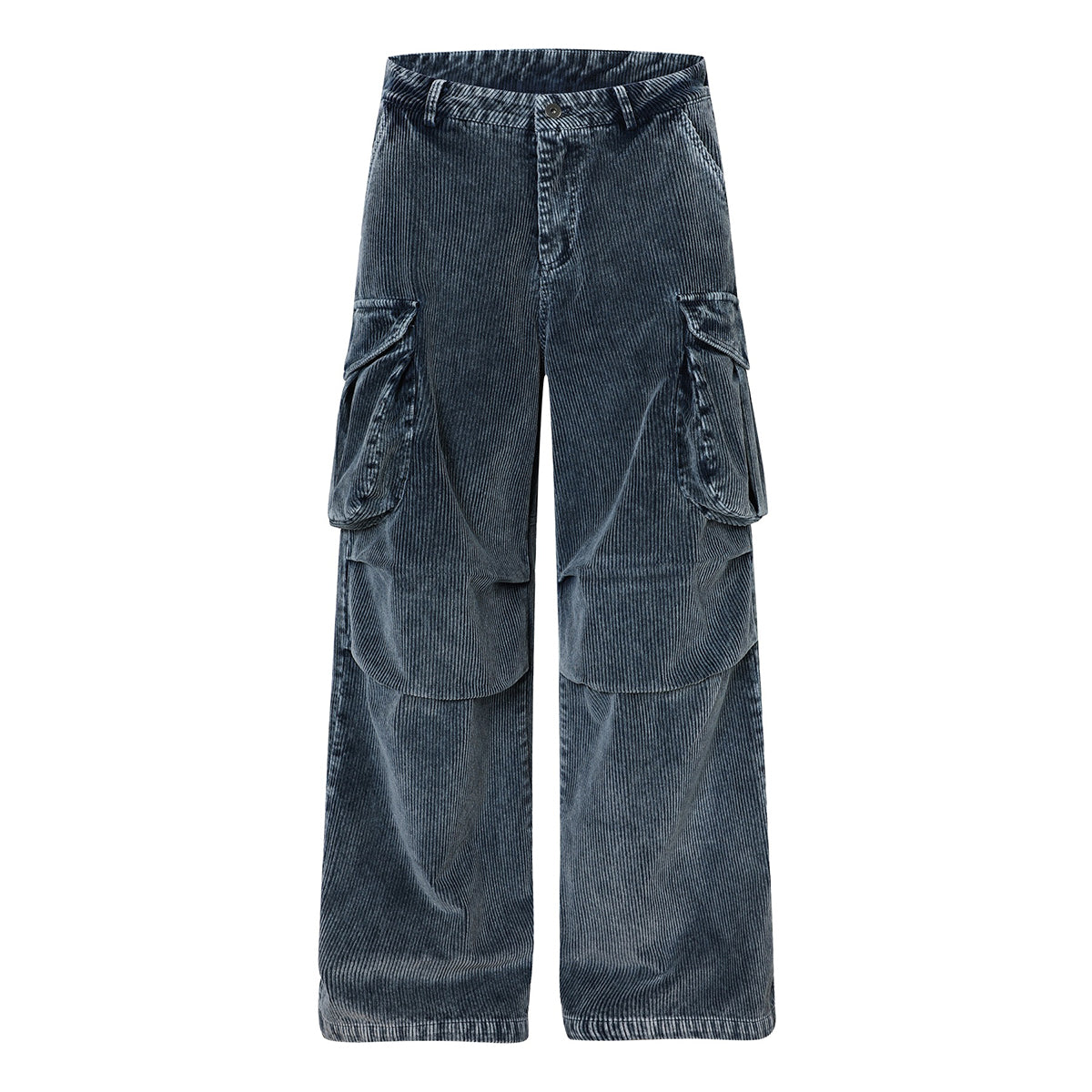 Washed Corduroy Deconstructed Relaxed Cargo Pants
