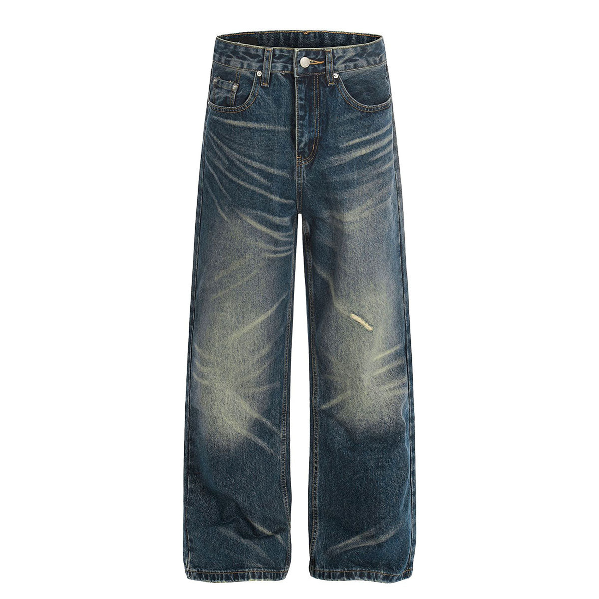 Vintage Light Wash Blue High Waist Wide Denim