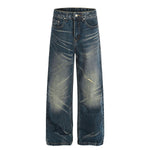 Vintage Light Wash Blue High Waist Wide Denim