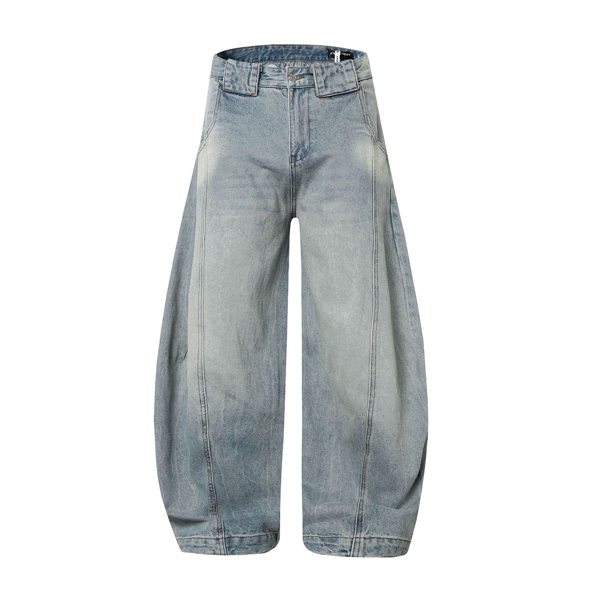 High Street Wide Leg Deconstructed Vintage Washed Loose Jeans