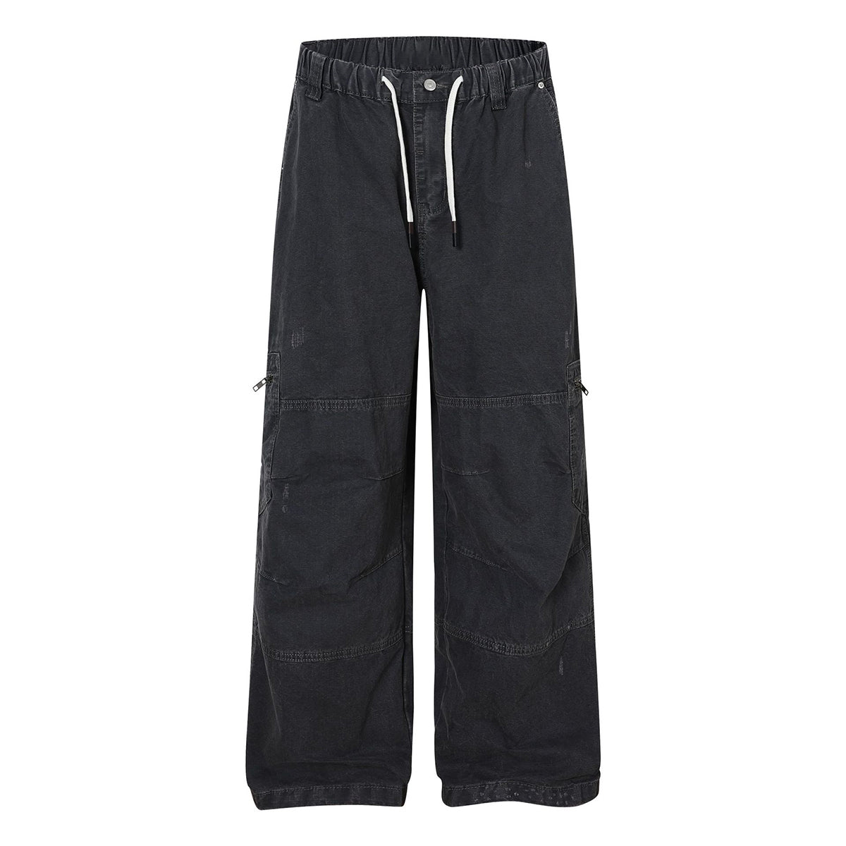 Washed Solid Deconstructed Relaxed Stretch Cargo Pants