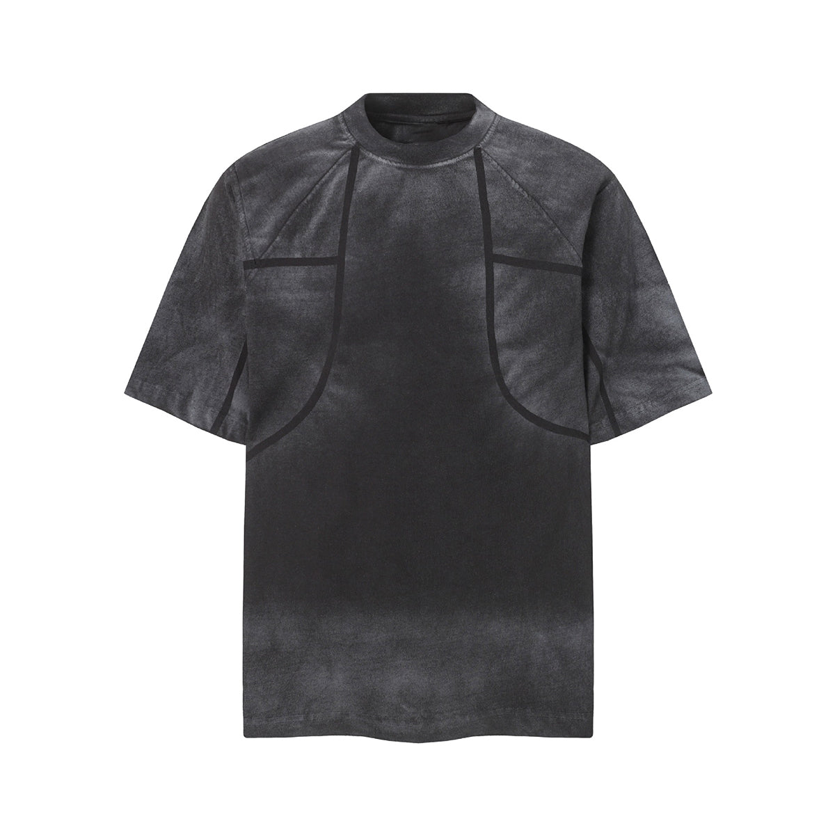 Structured Seams Minimalist Gradient Contemporary Design Tee
