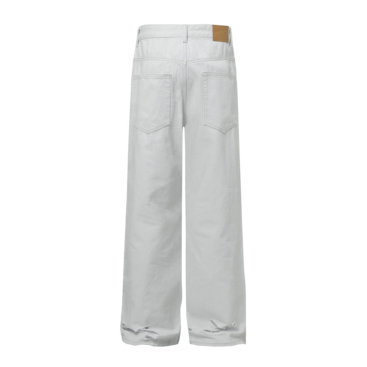 High Street Washed Distressed Wide Leg Flared Jeans