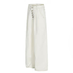 High Waist Wide Leg Button Fly Denim Pants
