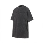 Vintage Washed Short Sleeve Textured Panel Design Tee