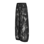 Studded Black Paint Splatter Wide Leg Jeans