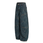 Paint Splatter American High Street Wide Denim