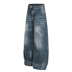 Bamboo Texture Cat Whisker American High Street Jeans