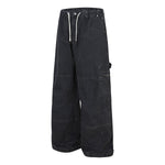 Washed Solid Deconstructed Relaxed Stretch Cargo Pants